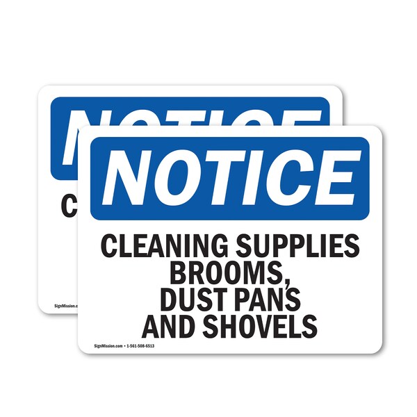 Signmission Cleaning Supplies Brooms Dust Pans And Shovels, 10 in W x Rectangle, Vinyl Decal OS-2PACK-NS-D-710-L-10650 - main